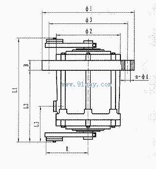 T05系列立式振動電機外形尺寸