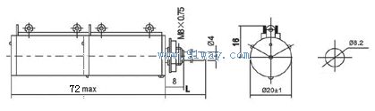 WXD3-13/2型(雙聯)多圈線繞電位器外形尺寸
