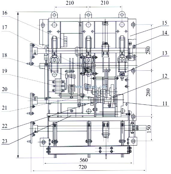 FZN16A-12系列真空負(fù)荷開關(guān)安裝尺寸