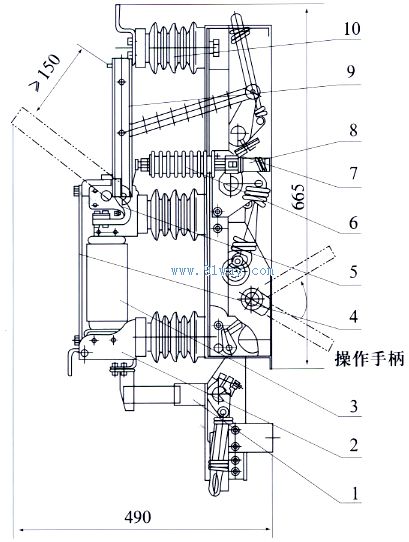 FZN16A-12系列真空負(fù)荷開關(guān)外形尺寸
