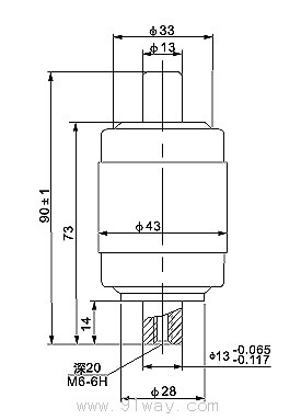 ZKTJ-200/1140型陶瓷真空開(kāi)關(guān)管外形尺寸