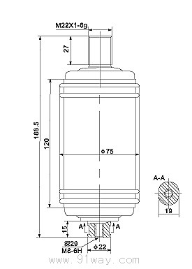 ZKTJ-630/6KV(1)型陶瓷真空開(kāi)關(guān)管 外形尺寸