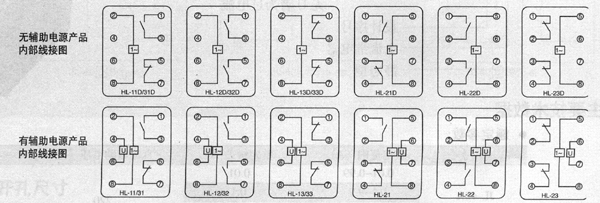 HL-10.20.30系列靜態(tài)電流繼電器接點(diǎn)圖