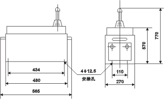 QT18系列起重機(jī)控制臺外形尺寸2